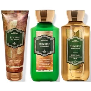 Bath & Body Works Sunrise Woods 3 Piece Body Care Collection NEW Rare